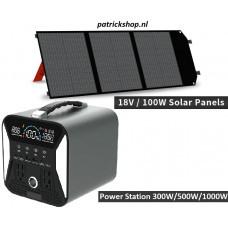 Off-grid set - zonnepaneel + power station naar keuze - 300W/500W/1000W